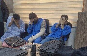 وضعیت متهم با دست تیرخورده در کلانتری + ویدئو | تصاویر واضح از ۳ سارق محدوده مهرآباد تهران