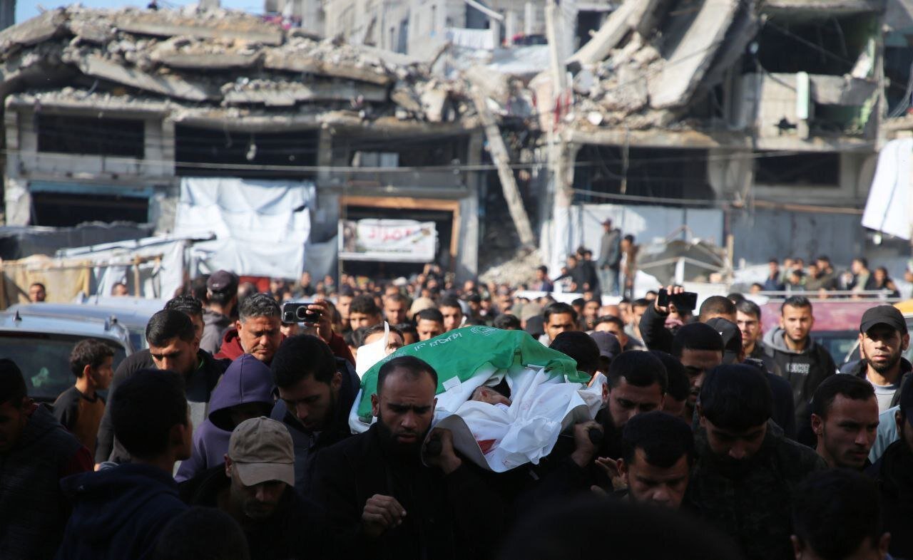 تشییع باشکوه رائد سعد فرمانده ارشد قسام | تصاویر