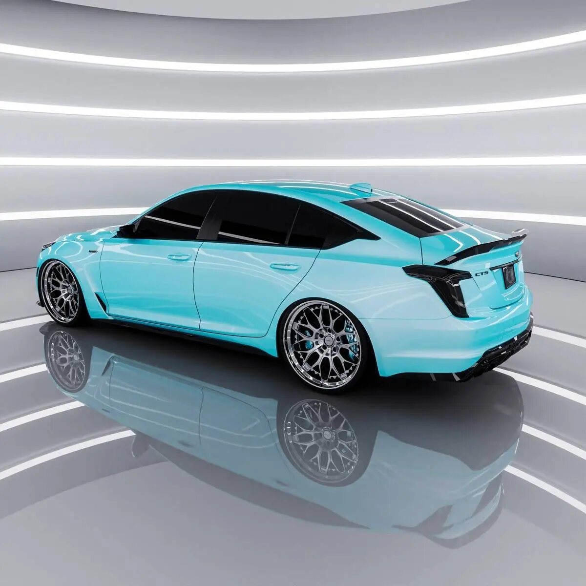 کادیلاک CT۵-V بلک‌وینگ با رنگ خیره کننده یخ قطبی متالیک | تصاویر