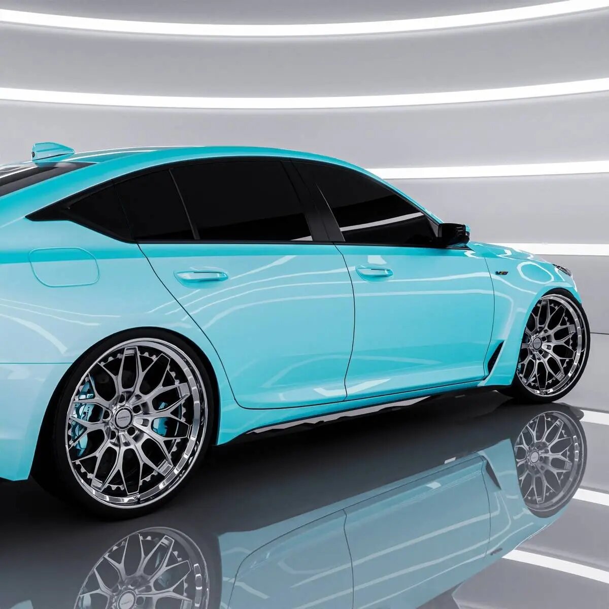 کادیلاک CT۵-V بلک‌وینگ با رنگ خیره کننده یخ قطبی متالیک | تصاویر