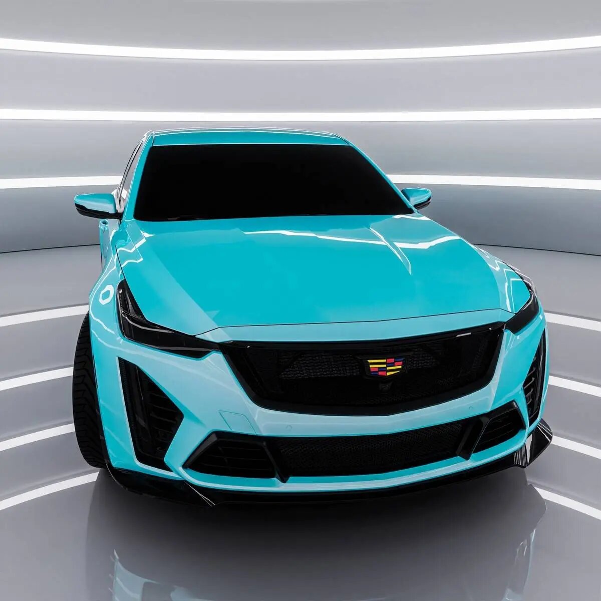 کادیلاک CT۵-V بلک‌وینگ با رنگ خیره کننده یخ قطبی متالیک | تصاویر