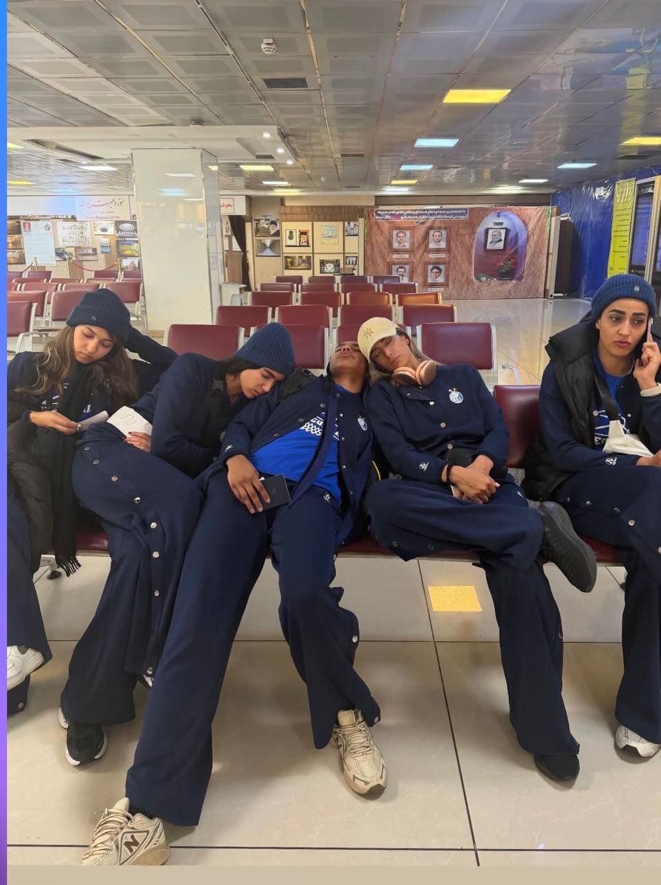 وضعیت عجیب دختران بسکتبالیست استقلال در فرودگاه | تصاویر