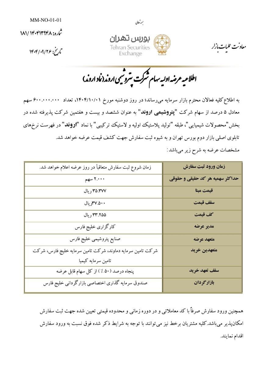 زمان عرضه اولیه شرکت بزرگ بورسی اعلام شد | برای خرید سهام پتروشیمی الوند چقدر نقدینگی نیاز است؟