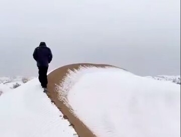 نادرترین اتفاق؛ بارش برف در کویر مصر ایران