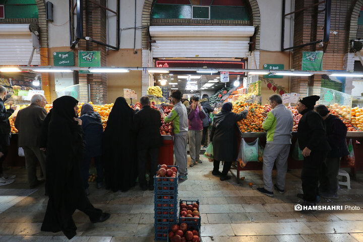 بازار میوه و تره بار جلال آل احمد در آستانه شب یلدا