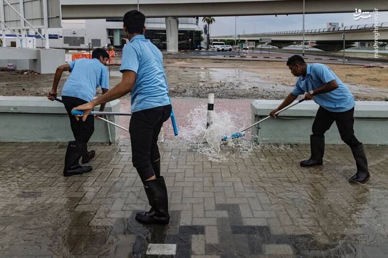 دبی غرق در آب؛ خیابانها مسدود شدند | تصاویر