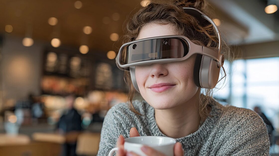 هدفون هوشمند با نمایشگر مخفی معرفی شد | تجربه یک سینمای شخصی روی سر!