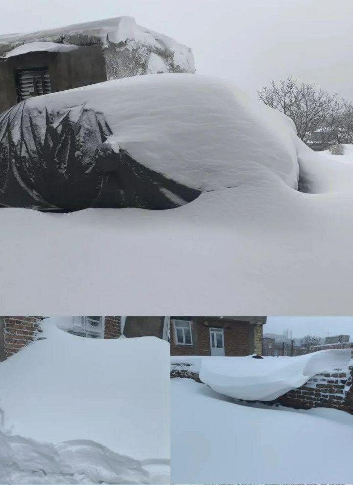 امروز صبح، بارش برف یک متری در اسکو | تصاویر