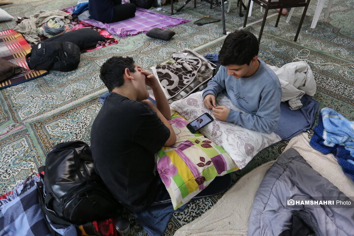 مراسم معنوی اعتکاف در حسینیه ارشاد تهران