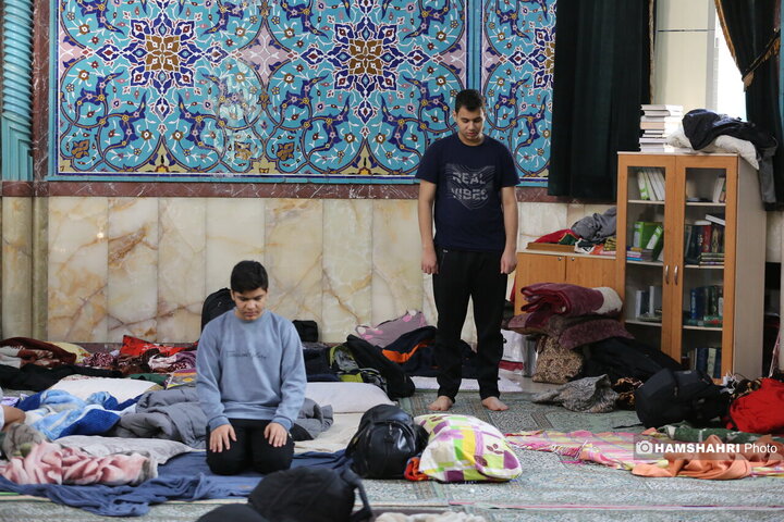 مراسم معنوی اعتکاف در حسینیه ارشاد تهران