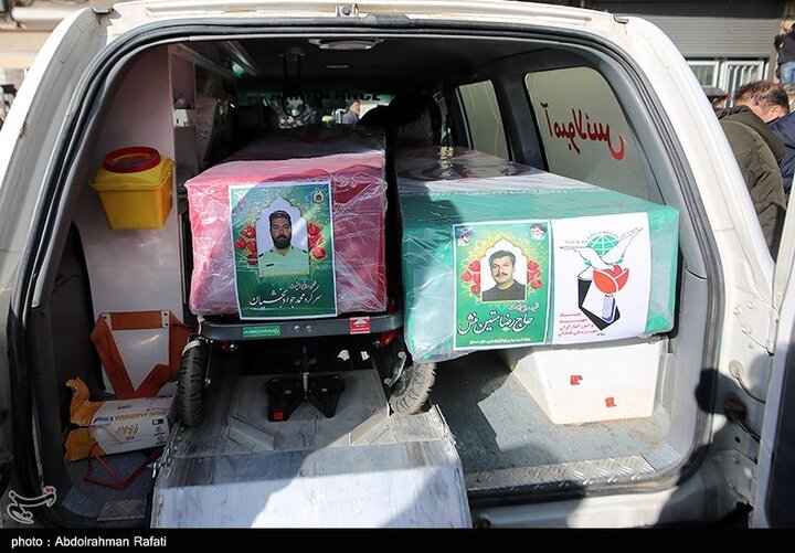 تشییع پیکر دو شهید مدافع امنیت در همدان