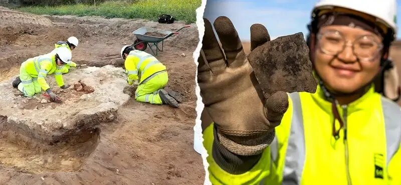 کشف بقایای روستای ۸۰۰ ساله هنگام ساخت نیروگاه | عکس