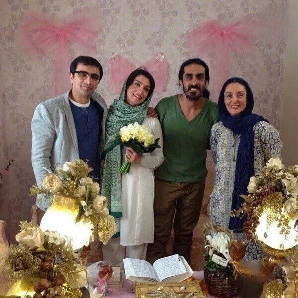 تصویر کمتر دیده شده از هدیه تهرانی در مراسم عقد الیکا عبدالرزاقی و امین زندگانی