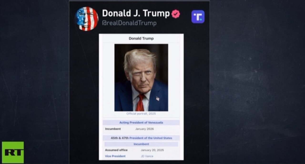 ترامپ خود را رئیس جمهور ونزوئلا معرفی کرد | عکس
