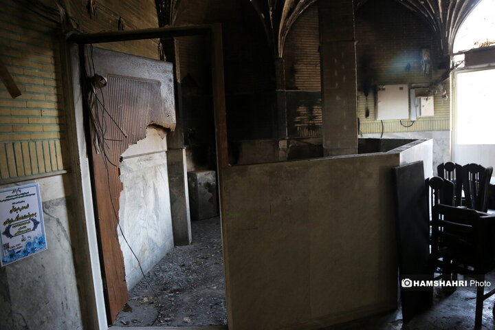 مساجد آتش زده توسط اغتشاشگران در تهرانپارس