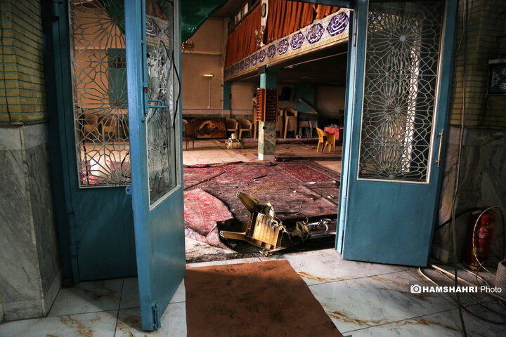 مساجد آتش زده توسط اغتشاشگران در تهرانپارس