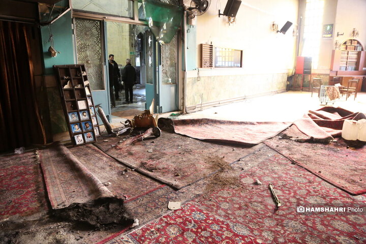 مساجد آتش زده توسط اغتشاشگران در تهرانپارس