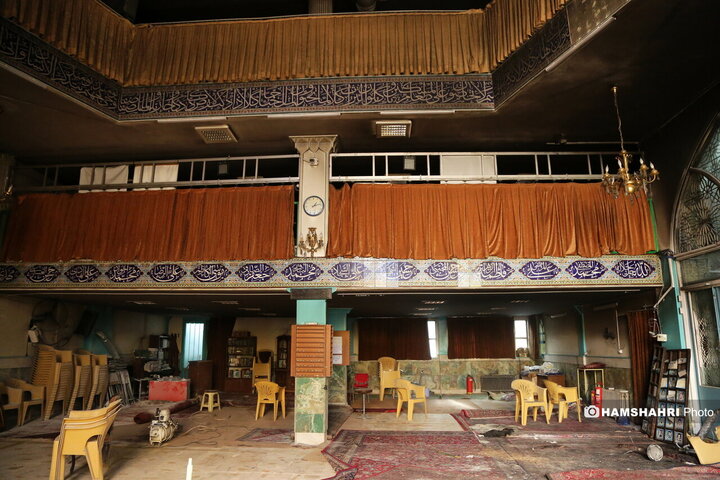 مساجد آتش زده توسط اغتشاشگران در تهرانپارس