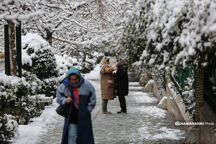 بارش برف زمستانی در تهران