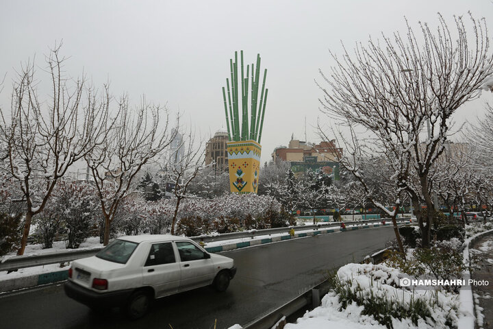 بارش برف زمستانی در تهران