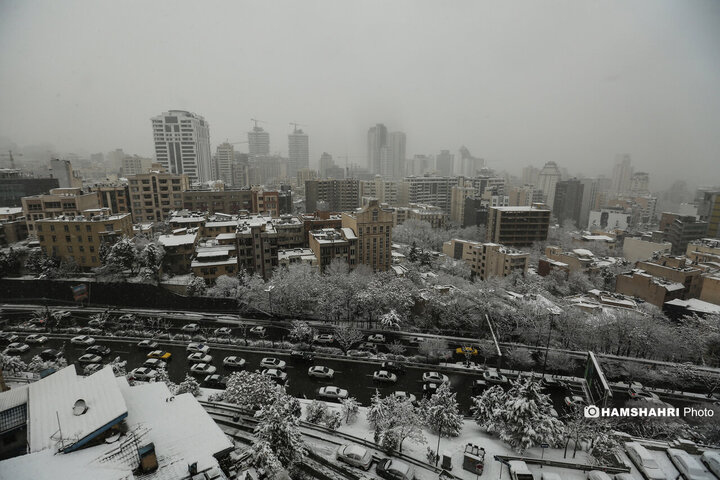بارش برف زمستانی در تهران