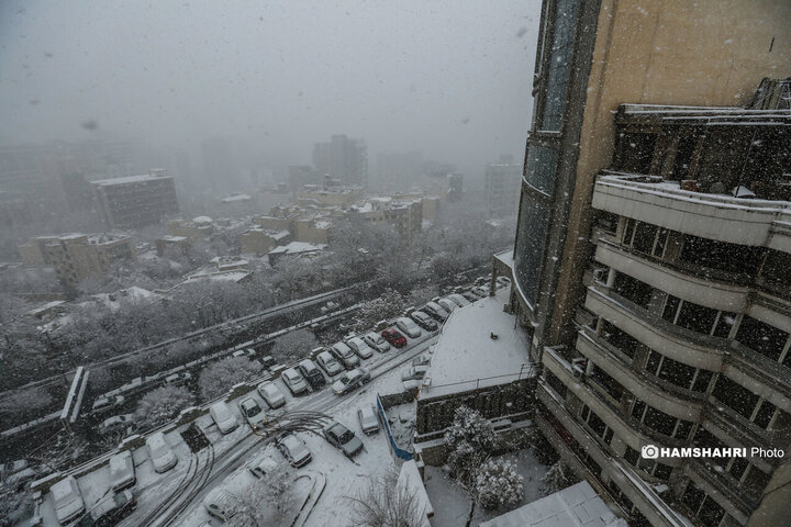بارش برف زمستانی در تهران