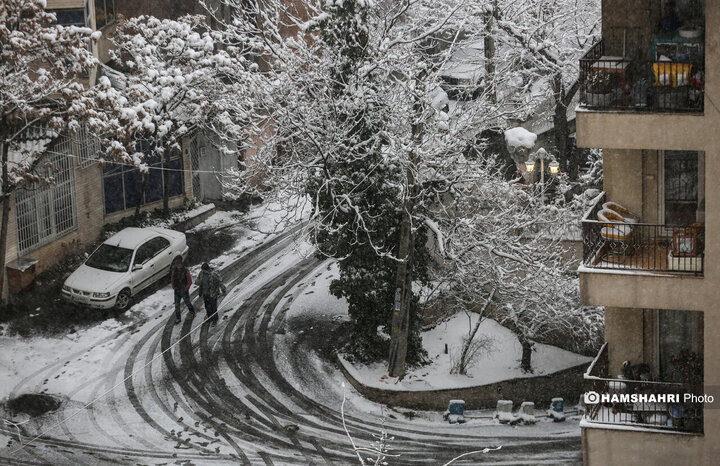 بارش برف زمستانی در تهران