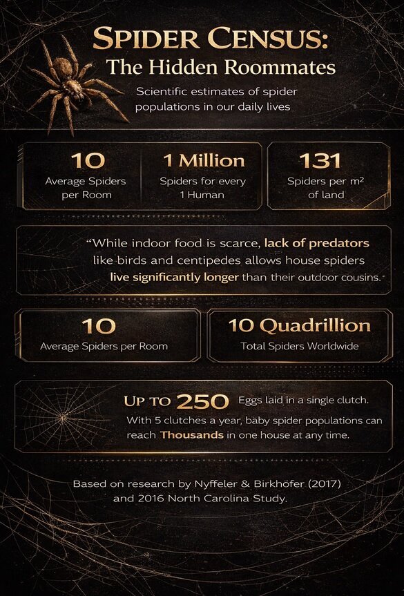 واقعیتی که امشب خواب را از شما می‌گیرد | در هر اتاق خانه شما ۱۰ عنکبوت زندگی می‌کنند!