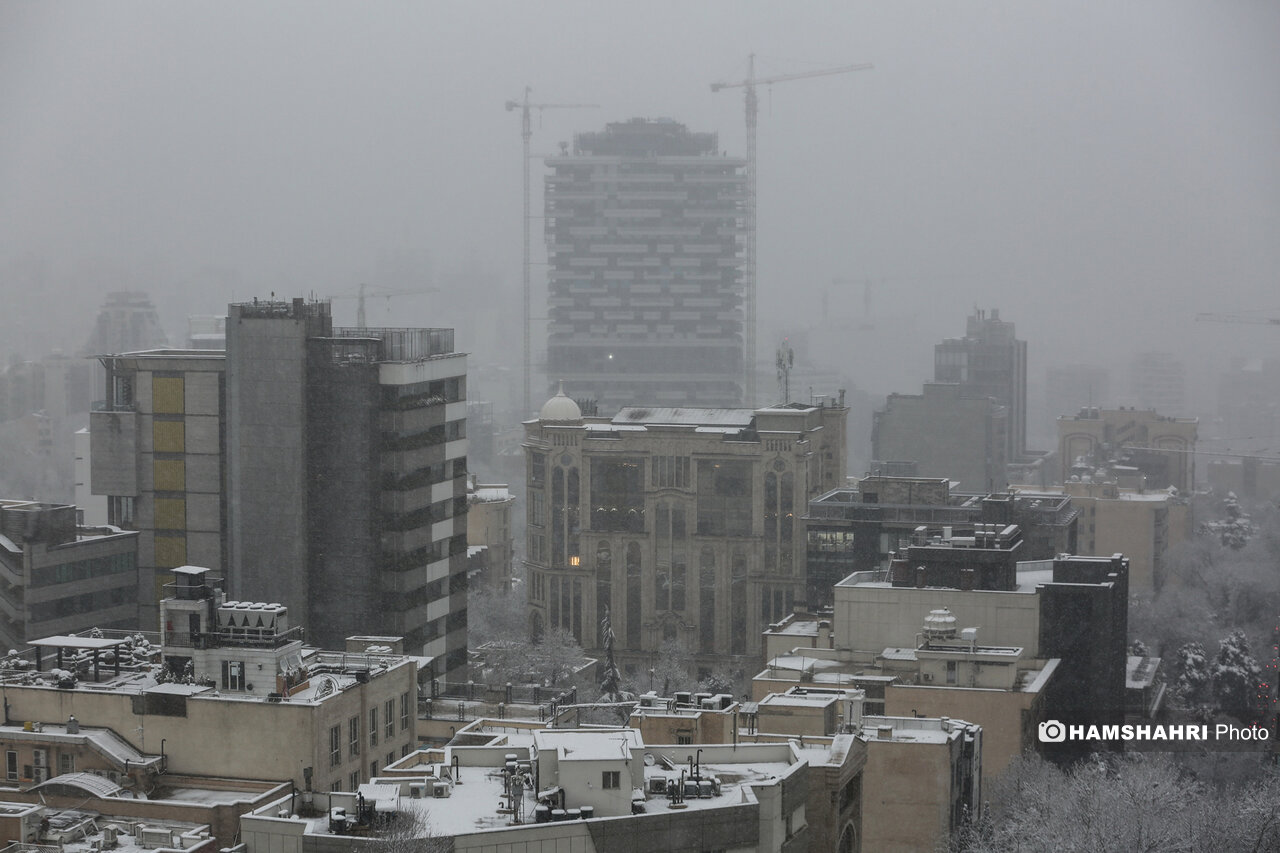 بارش برف زمستانی در تهران
