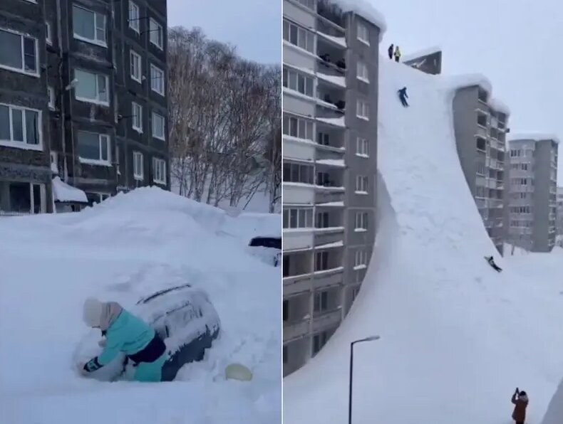 تصاویری از برف آخرالزمانی در روسیه