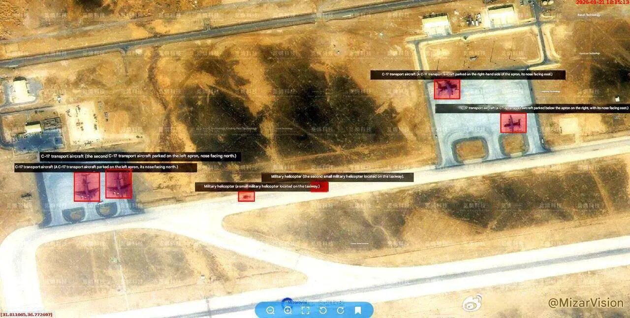 تصاویر ماهوارهای از استقرار جنگندههای آمریکایی در اردن | ببینید