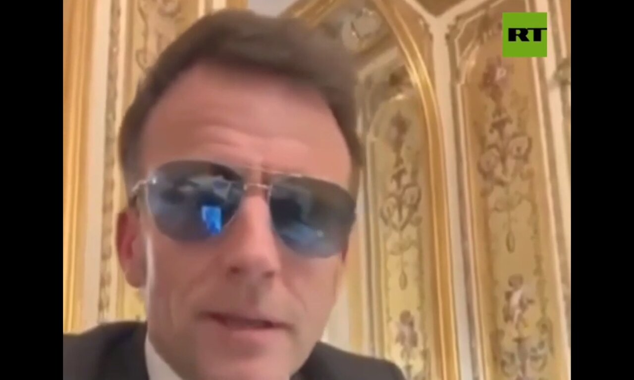 باز هم ظاهرشدن مکرون با عینک دودی! | این بار در یک پیام ویدئویی