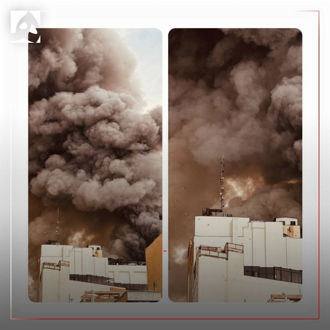 آتشسوزی مهیب در بازار جنت تهران + عکس | محل حادثه یک سوله ۲ هزار متری است | آتش نشانی: آتشسوزی بسیار گسترده است