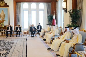 تصاویر دیدار لاریجانی با امیر قطر