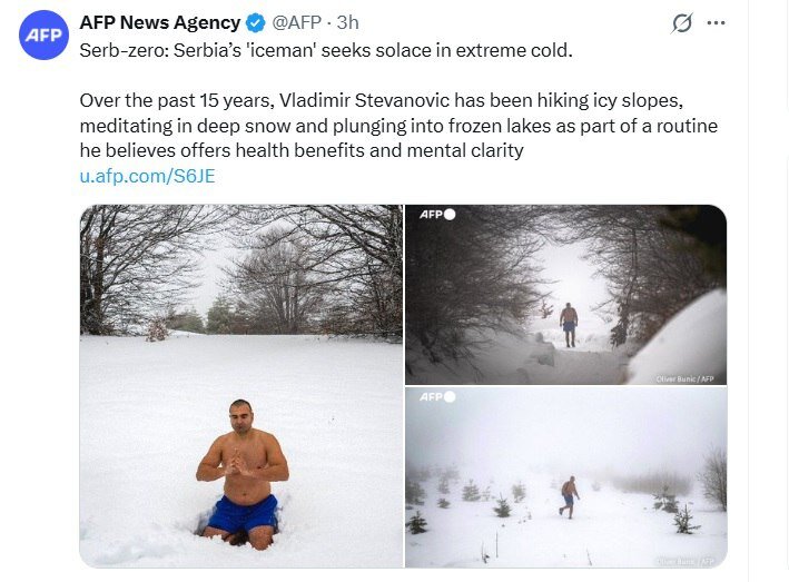 این مرد یخی در سرمای شدید دنبال آرامش است | تصاویر