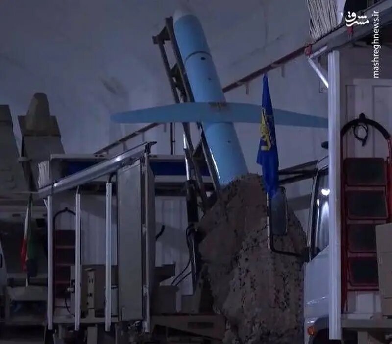 تصویری از موشک کروز ضد کشتی قدر ۳۸۰ در شهر زیرزمینی سپاه