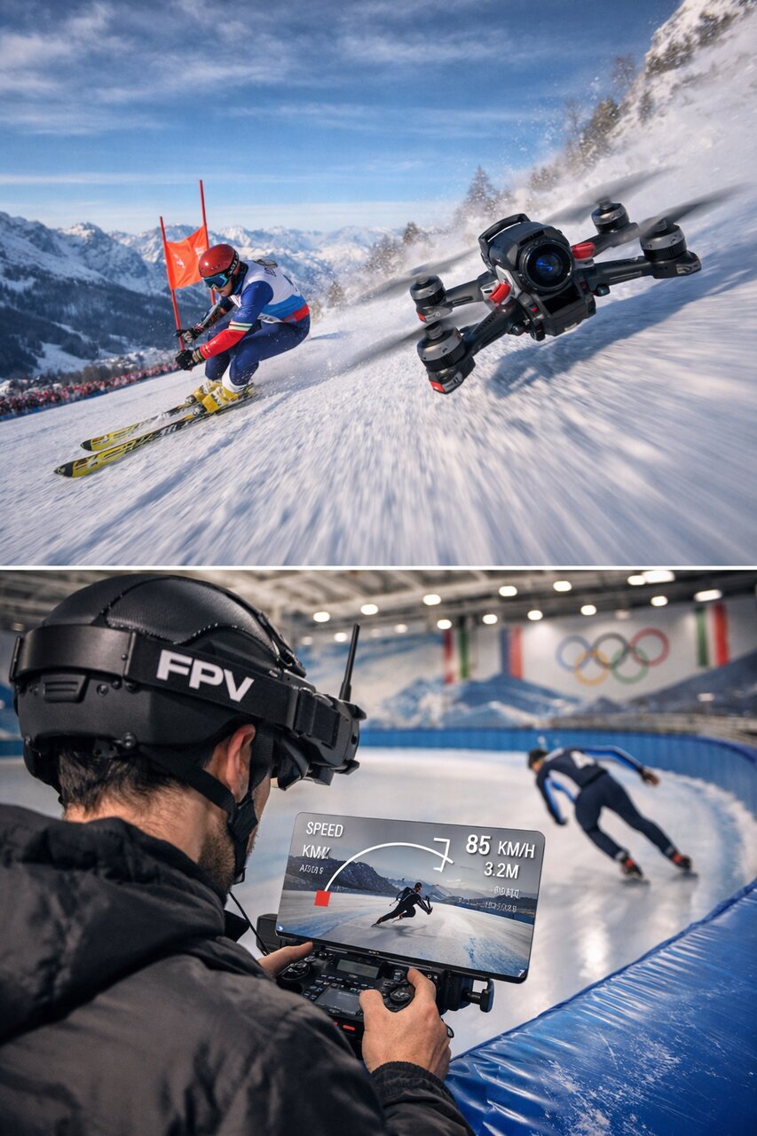پهپادهایی که جلوی چشم ورزشکاران پرواز می‌کنند | تماشای تمام آنچه که اسکی‌باز می‌بیند