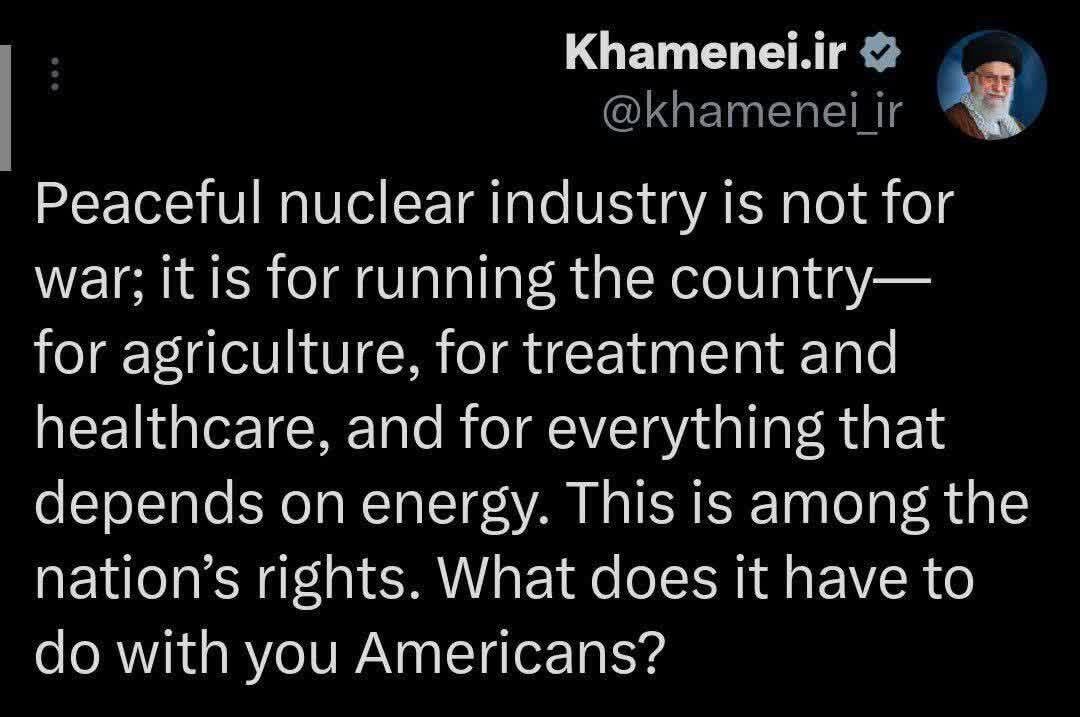 مطلب جدید صفحه رهبر انقلاب درباره صنعت هسته ای | ببینید