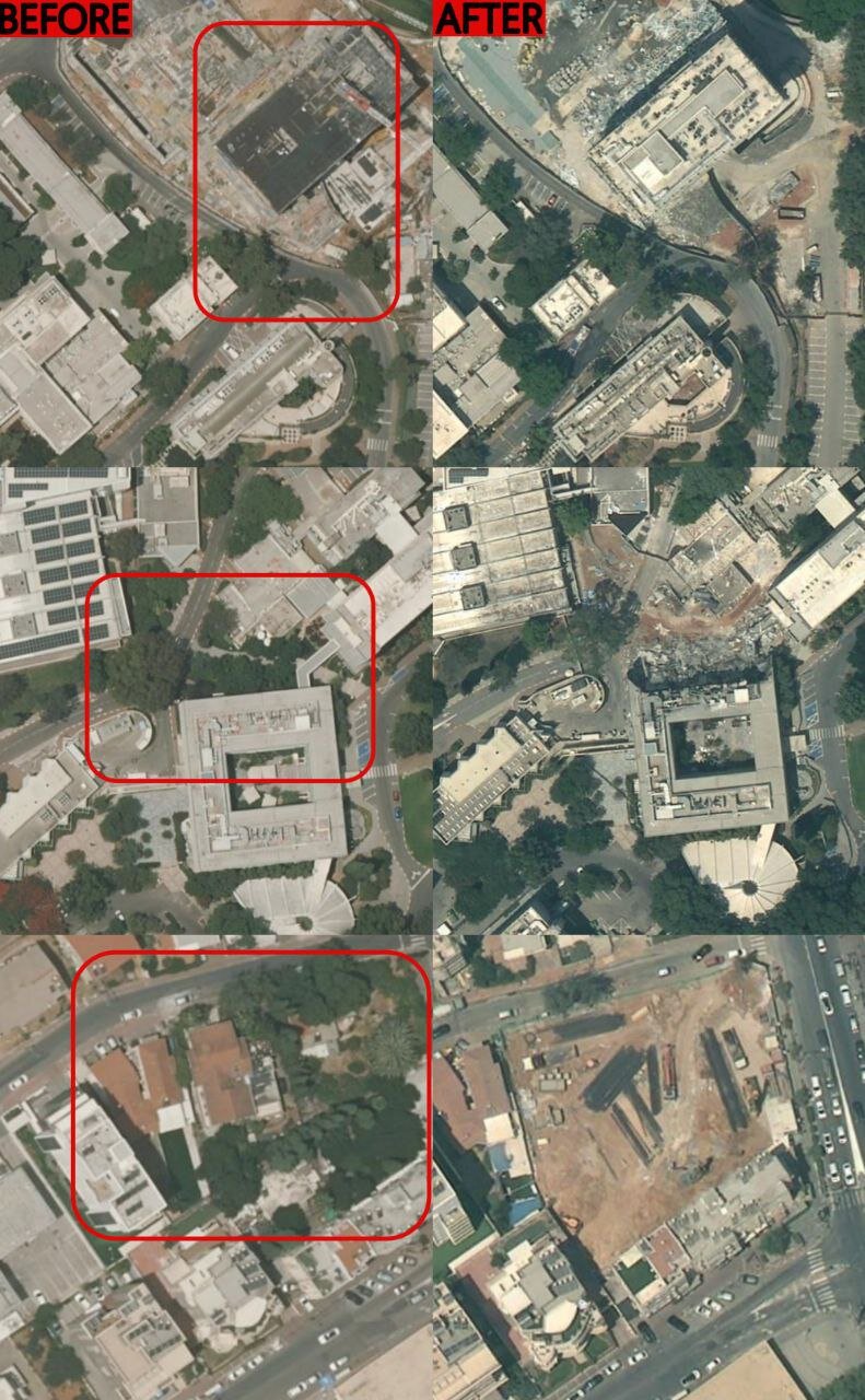 تصاویر ماهواره‌ای جدید از خسارات در سرزمین‌های اشغالی در جنگ ۱۲روزه