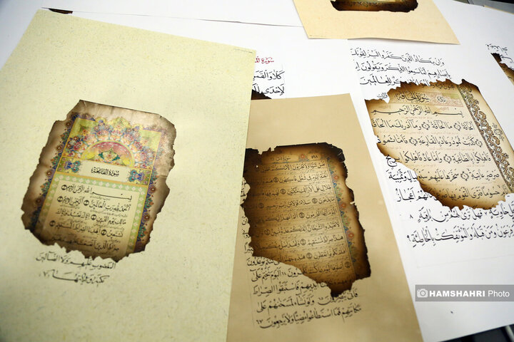 مرمت قرآن های سوخته در رویداد "آیه های ماندگار"