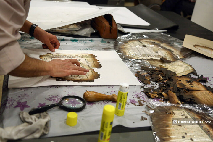 مرمت قرآن های سوخته در رویداد "آیه های ماندگار"