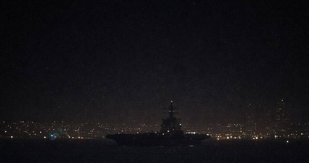 اولین تصویر از مستقر شدن ناو هواپیمابر جرالد فورد در اسرائیل