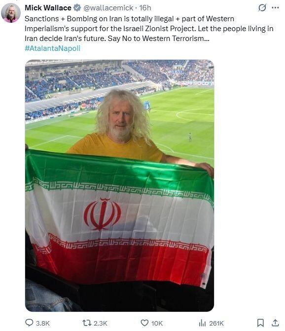 حمایت یک سیاستمدار ایرلندی از ایران در مقابل تروریسم غربی