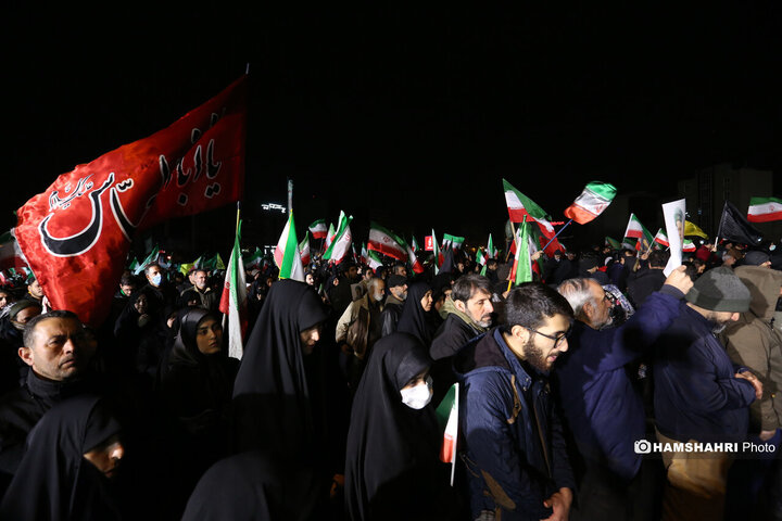 مراسم عزاداری شهادت رهبر انقلاب اسلامی در میدان هفت تیر