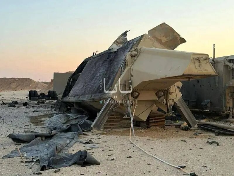 عکسی از رادار منهدمشده پدافند تاد آمریکا در اردن