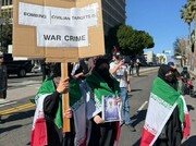 تجمع مخالفان جنگ مقابل شهرداری لس‌آنجلس + تصاویر