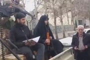 ببینید؛ مراسم عقد کنار تیربار و تفنگ به دست + ویدئو | عروس و داماد روی تویوتا ازدواج کردند