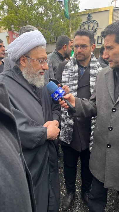 حضور آیت‌الله آملی لاریجانی در راهپیمایی باشکوه روز قدس + عکس