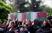 تشییع پیکر شهید خطیب و خانواده شهیدش تا آرامگاه ابدی در قم + ویدئو