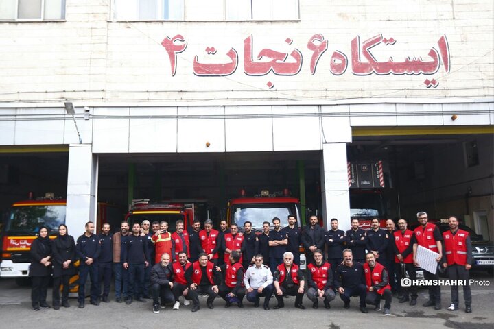 قدردانی ورزشکاران و هنرمندان از آتش نشان ها